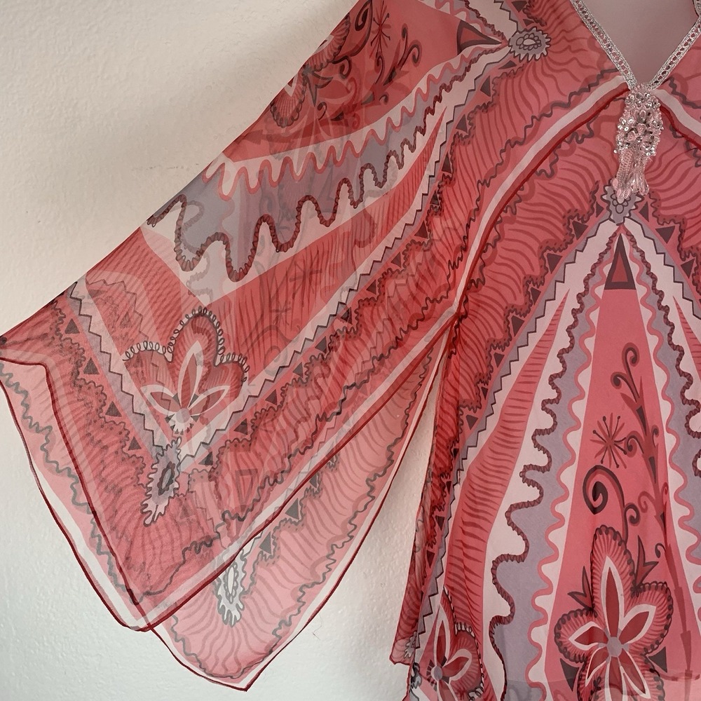 Arden B Luxe Top Medium Silk Fairy‎ Whimsy Boho Artsy Tunic Sheer Y2K Ethereal M - Picture 5 of 11
